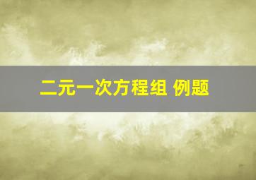 二元一次方程组 例题